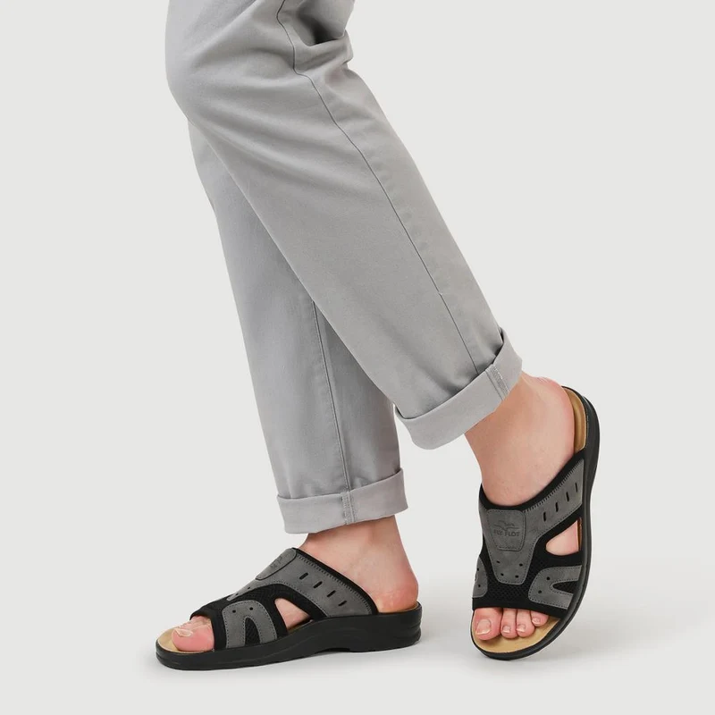 Fly Flot Slip On Mule Sandals - FLY37013 / 323 213 - Grey
