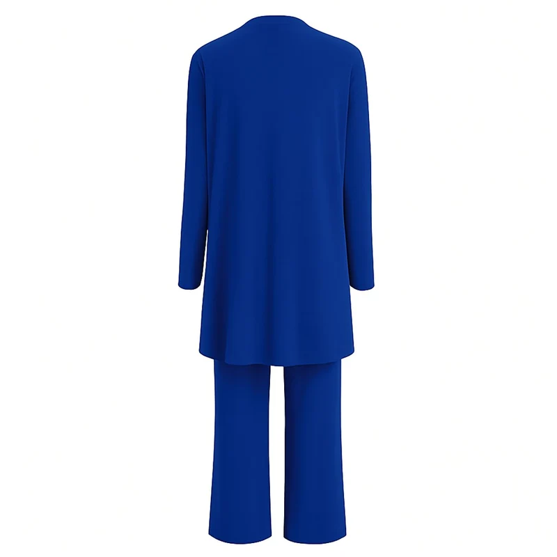 Amelie | Damen Longline-Cardigan 3-teiliges Set Culotte Hosenanzug Elegant