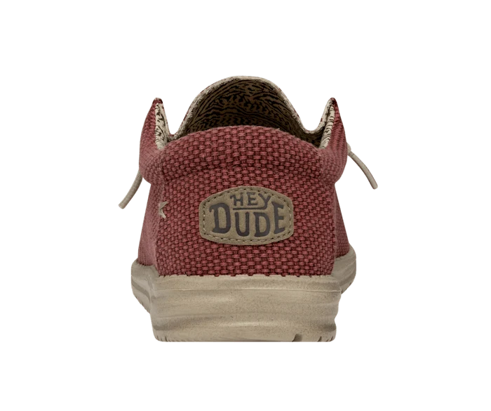 Hey Dude Wally Herren-Mokassin mit Zopfmuster | Pompeian Red