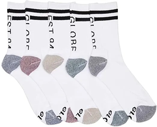 Globe Herren-Carter-Crew-Socken (5er-Pack) – Weiß