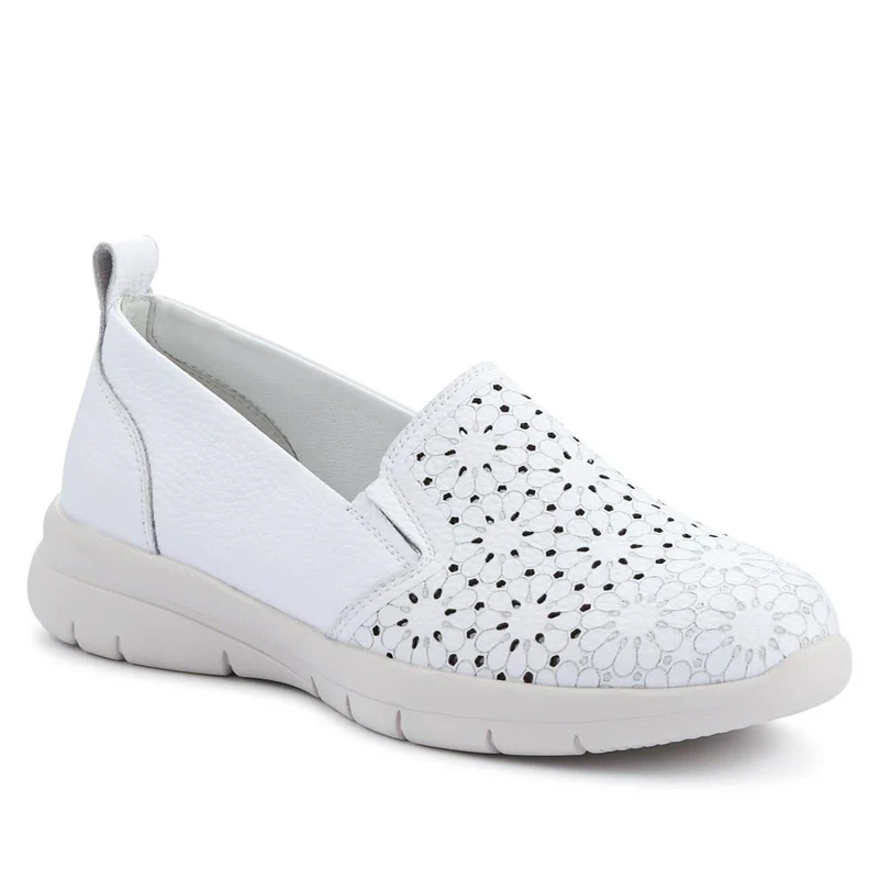 Wide-Fitting Leather Slip-On Shoes - BRK41034 / 327 021