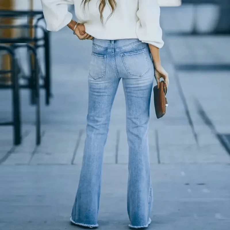 Natascha | Damen Frühlings Jeans mit hoher Taille und geradem Schnitt