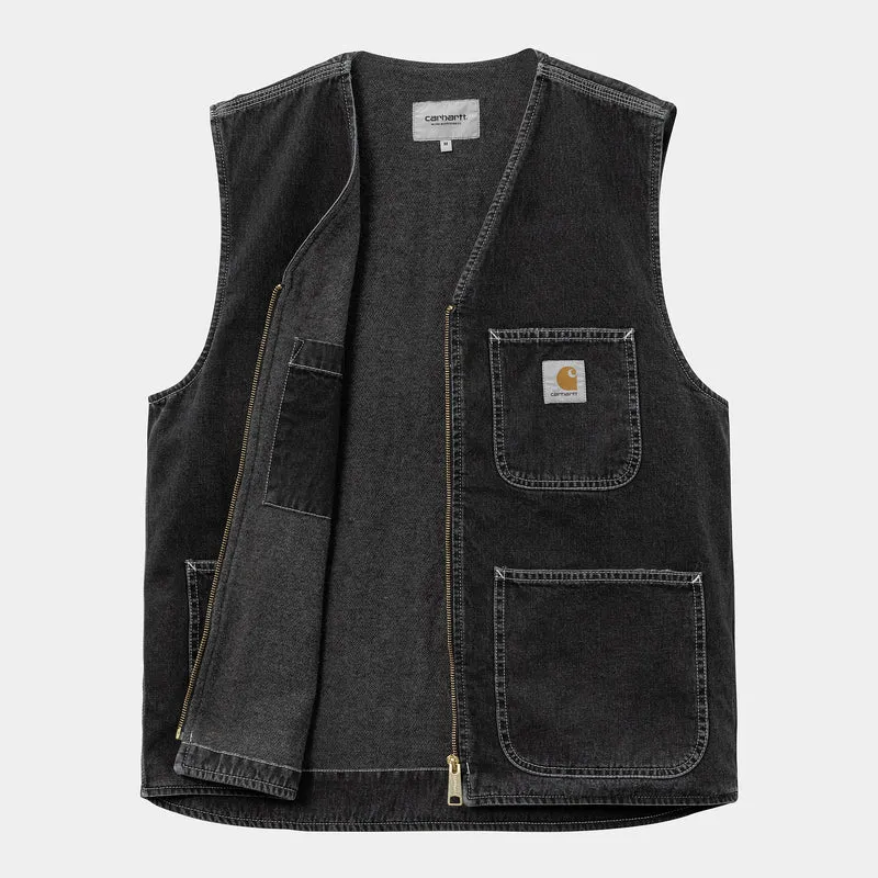 Carhartt WIP Arbeitsweste für Herren - Schwarz Stone Washed
