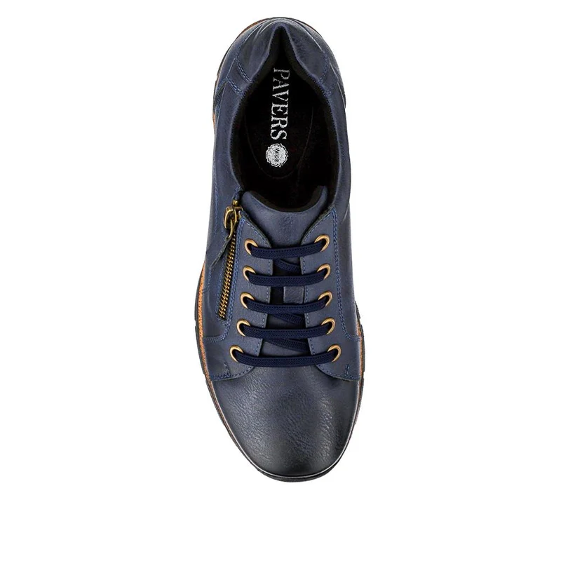 Wide Fit Casual Bungee Lace Shoes - WOIL41042 / 326 927 - Navy