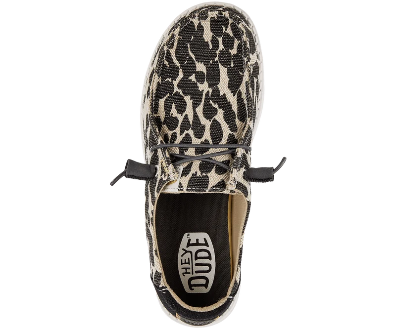 Hey Dude Damen-Mokassin „Wendy“ mit Leopardenmuster und Glitzer | Hellbraun