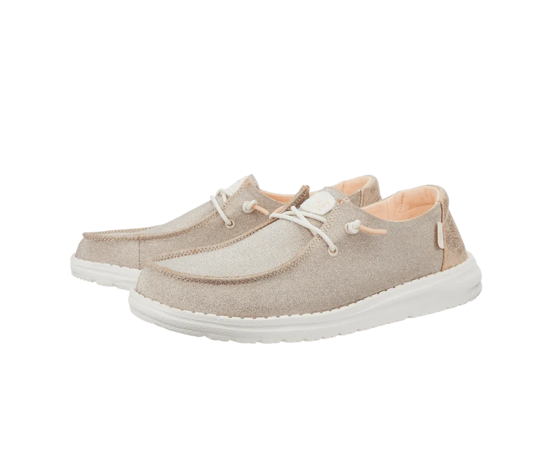 Hey Dude Wendy Damen-Mokassin mit Metallic-Glitzer | Roségold