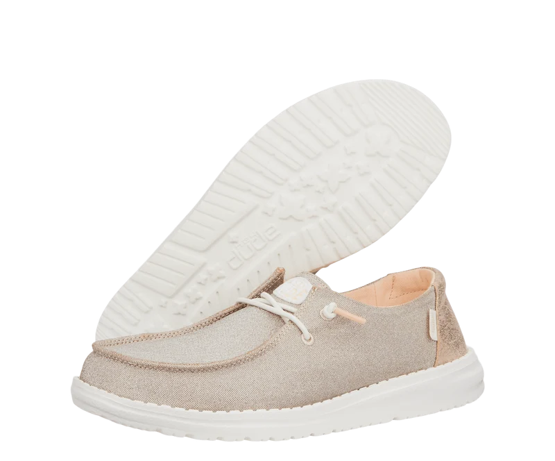 Hey Dude Wendy Damen-Mokassin mit Metallic-Glitzer | Roségold