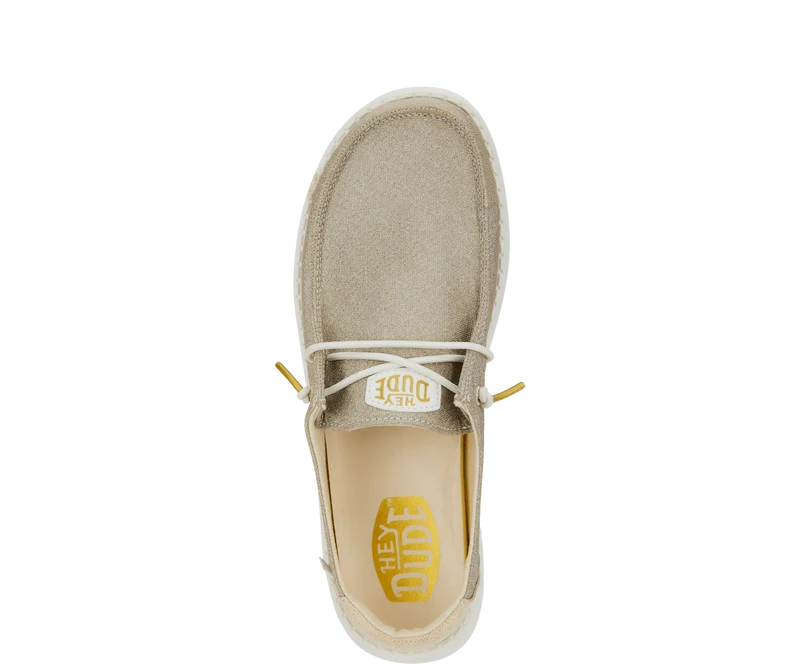 Hey Dude Wendy Damen-Mokassin mit Metallic-Glitzer | Gold