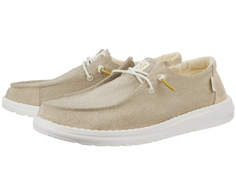 Hey Dude Wendy Damen-Mokassin mit Metallic-Glitzer | Gold