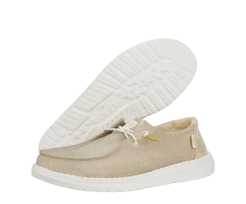 Hey Dude Wendy Damen-Mokassin mit Metallic-Glitzer | Gold
