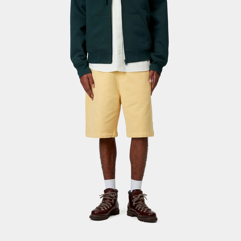 Carhartt WIP Herren Floyde Dewey Stretch Twill Shorts | Luftgelbes Stückgefärbt