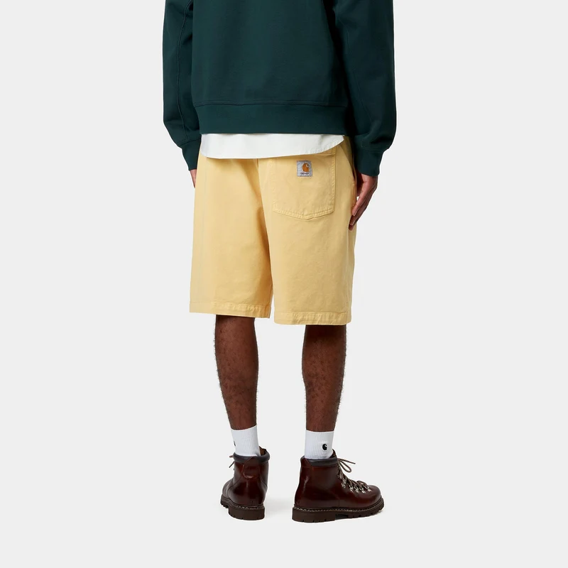 Carhartt WIP Herren Floyde Dewey Stretch Twill Shorts | Luftgelbes Stückgefärbt