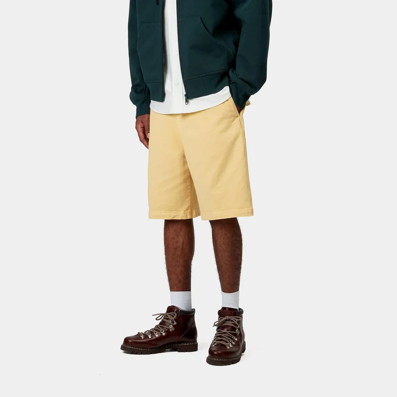 Carhartt WIP Herren Floyde Dewey Stretch Twill Shorts | Luftgelbes Stückgefärbt