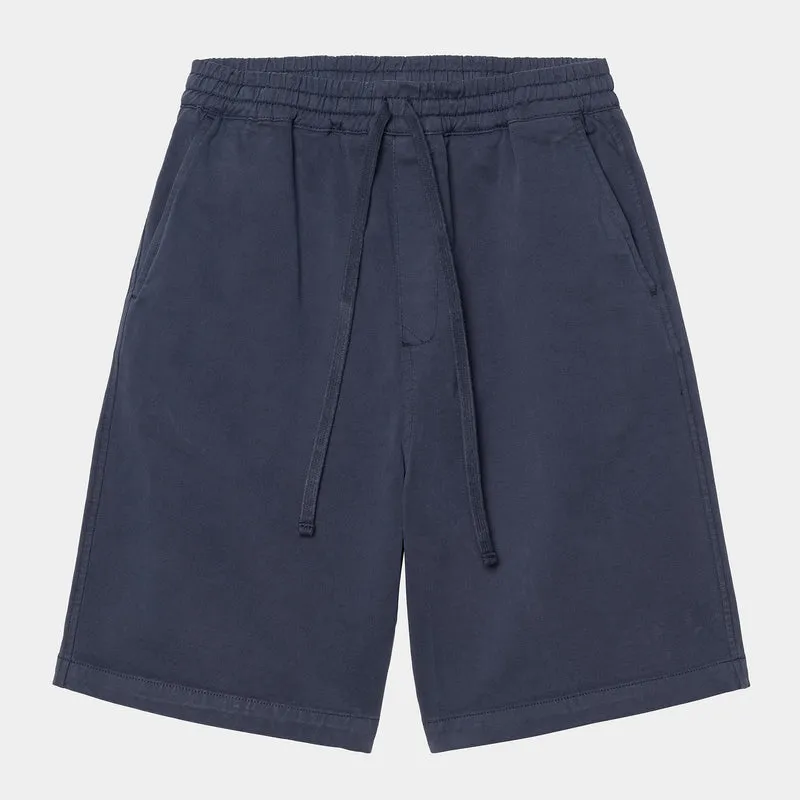 Carhartt WIP Herren Floyde Dewey Stretch Twill Shorts | Blaues Stückgefärbt