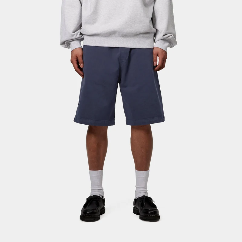 Carhartt WIP Herren Floyde Dewey Stretch Twill Shorts | Blaues Stückgefärbt