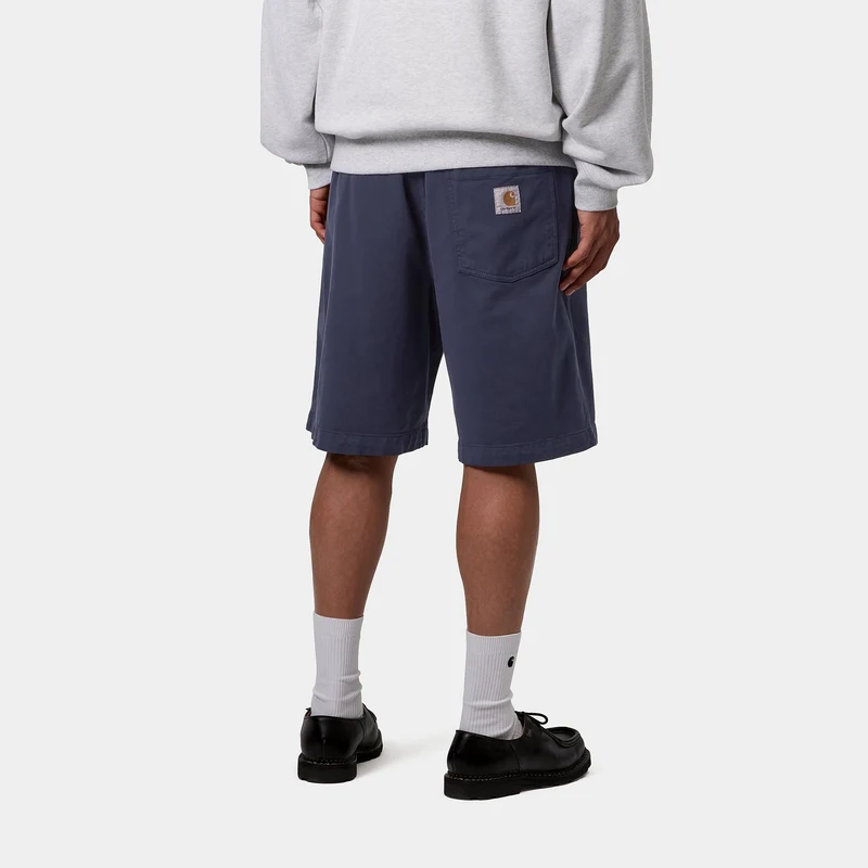 Carhartt WIP Herren Floyde Dewey Stretch Twill Shorts | Blaues Stückgefärbt