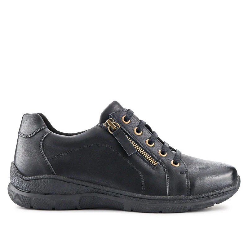 Wide Fit Casual Bungee Lace Shoes - WOIL41042 / 326 927 - Black