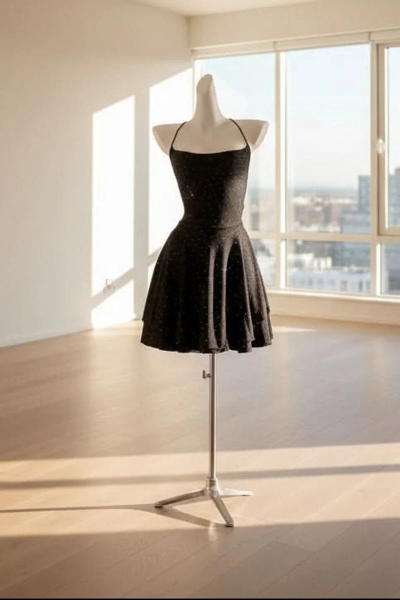 Marlene | Damen Glitzer Pailletten Cocktailkleid mit Neckholder-Ausschnitt