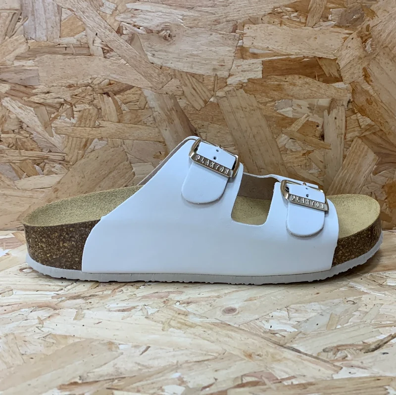 Plakton Damen-Sandale „Malaga Mid“ aus Napa-Leder – Eisweiß