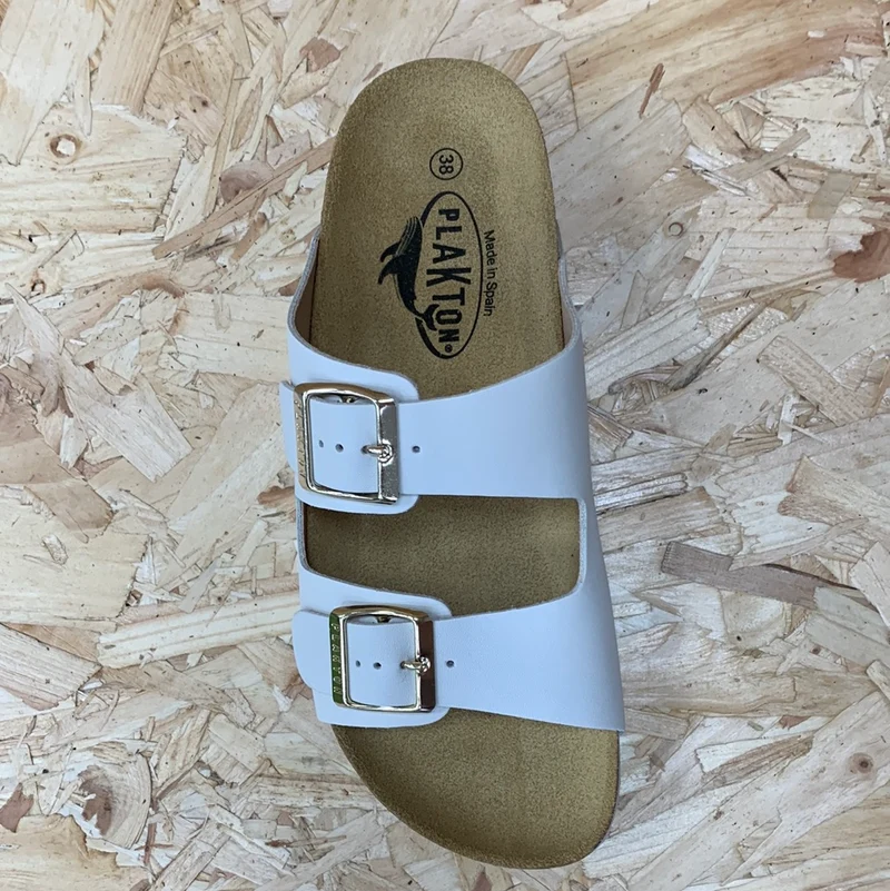 Plakton Damen-Sandale „Malaga Mid“ aus Napa-Leder – Eisweiß