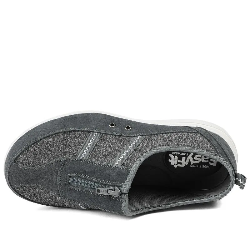 Extra-Wide Fit Memory Foam Trainers - ELANA / 324 089 - Charcoal