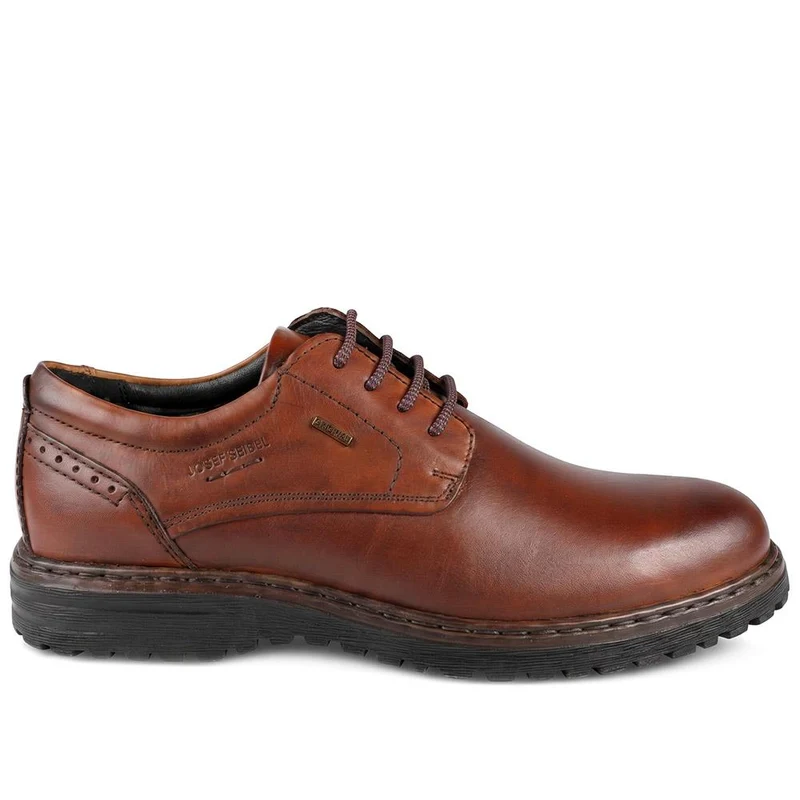 Wide-Fit Water-Resistant Leather Shoes - JOSEF41510 / 327 050 - Cognac