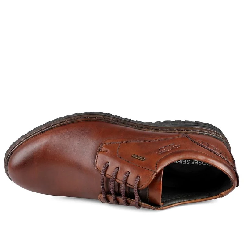 Wide-Fit Water-Resistant Leather Shoes - JOSEF41510 / 327 050 - Cognac