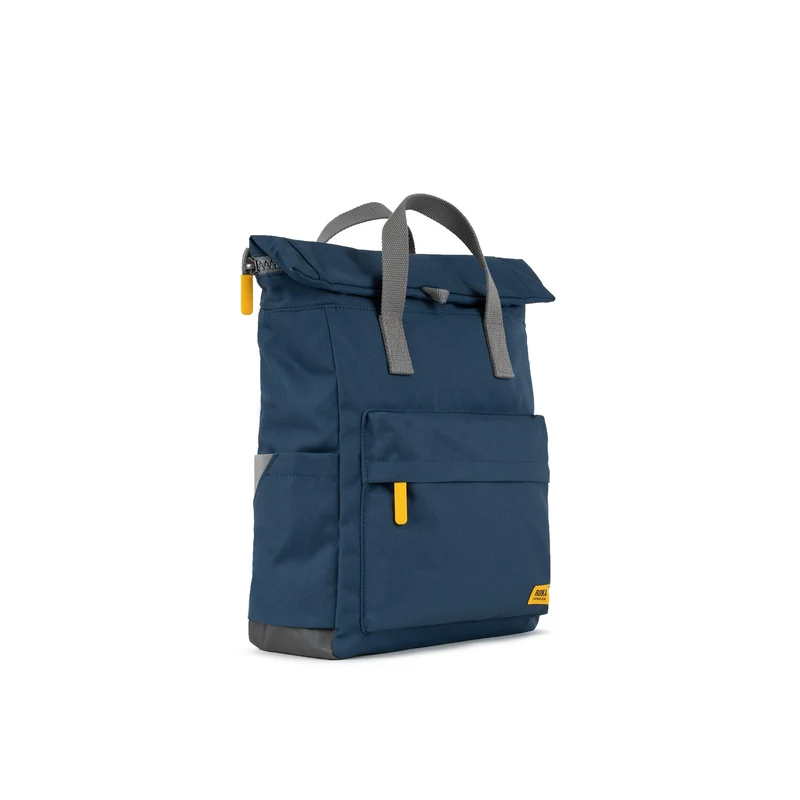 ROKA Gelbes Etikett Canfield B Tiefblaue mittelgroße Tasche aus recyceltem Canvas