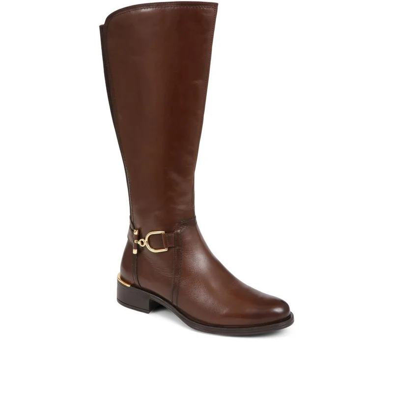 Metal-Detailed Long Boots - SAK38004 / 324 410 - Tan