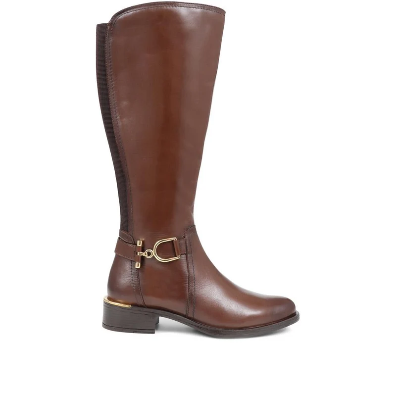 Metal-Detailed Long Boots - SAK38004 / 324 410 - Tan