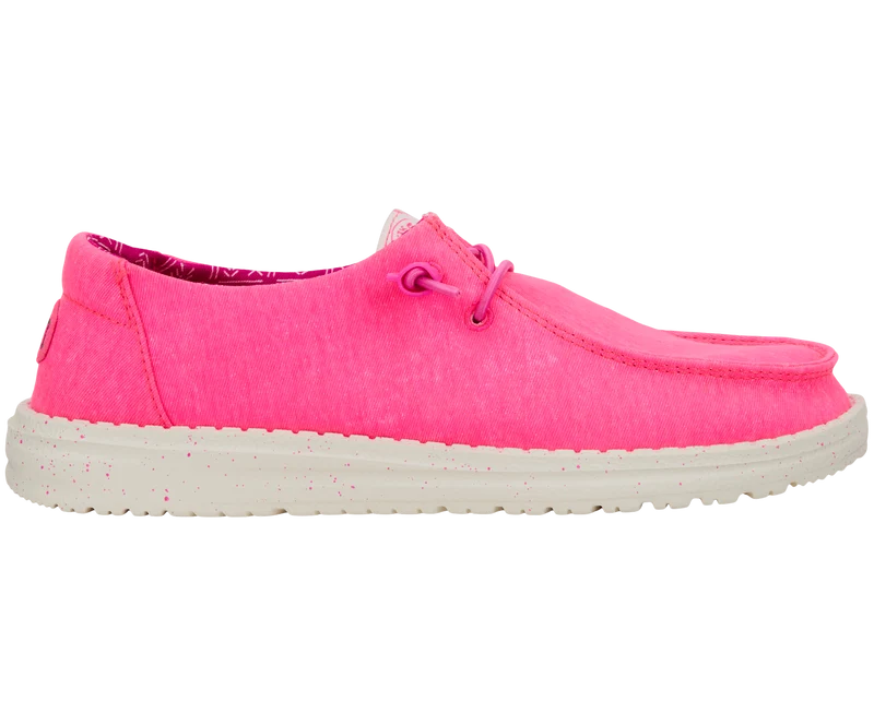 Hey Dude Damen-Mokassin Wendy aus Stretch-Canvas | Neonpink