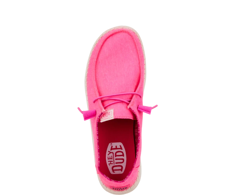 Hey Dude Damen-Mokassin Wendy aus Stretch-Canvas | Neonpink
