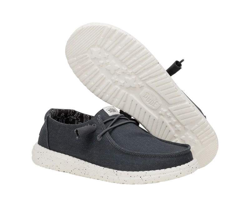 Hey Dude Wendy Damen-Mokassin aus Stretch-Canvas | Schwarz