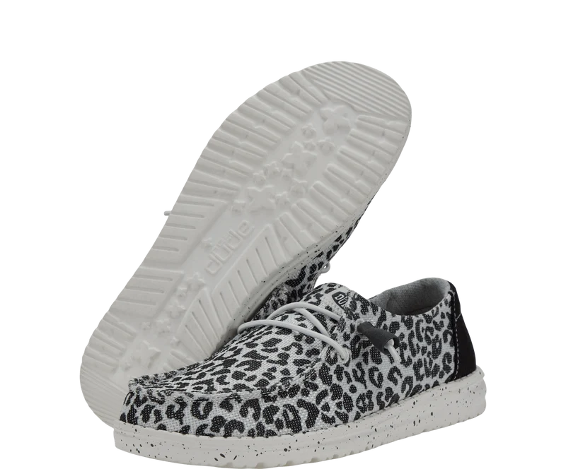 Hey Dude Damen-Mokassin Wendy mit Leopardenmuster | Schwarz/Grau