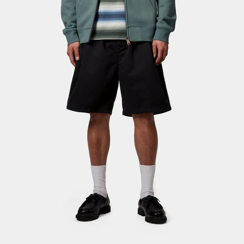 Carhartt WIP Herren Marv Lenexa Twill Shorts | Schwarz Stone Washed