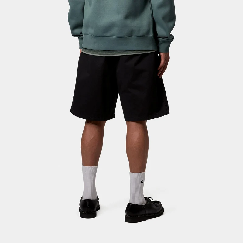 Carhartt WIP Herren Marv Lenexa Twill Shorts | Schwarz Stone Washed