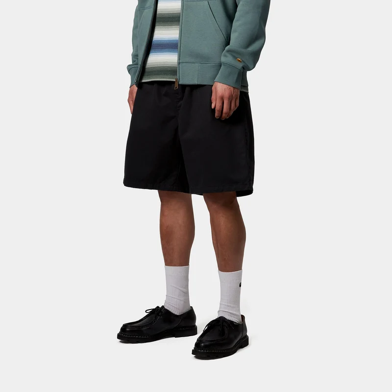 Carhartt WIP Herren Marv Lenexa Twill Shorts | Schwarz Stone Washed