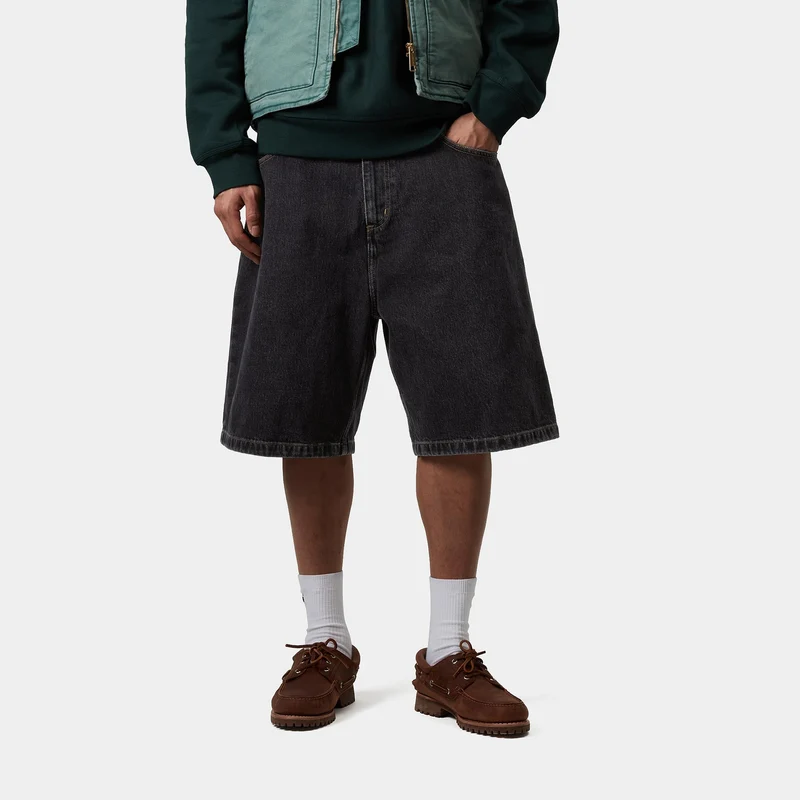 Carhartt WIP Herren Brandon Smith Denim-Shorts | Schwarz Stone Washed