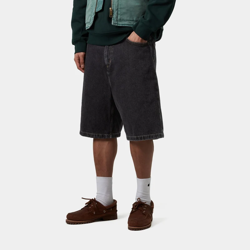 Carhartt WIP Herren Brandon Smith Denim-Shorts | Schwarz Stone Washed