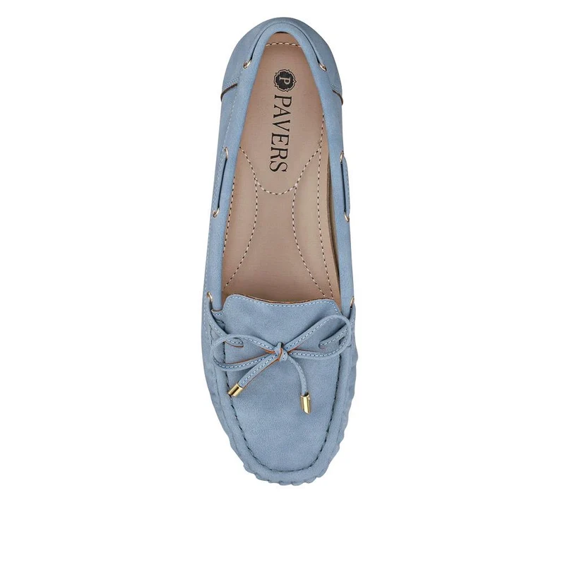 Bow Detailed Moccasins - BAIZH41038 / 327 316 - Denim