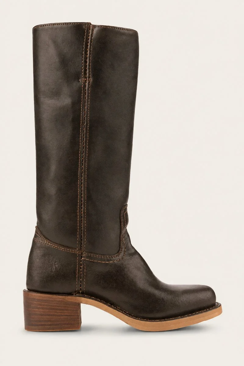 Luisa | Damen Kniehöhe Leder Stiefel Blockabsatz