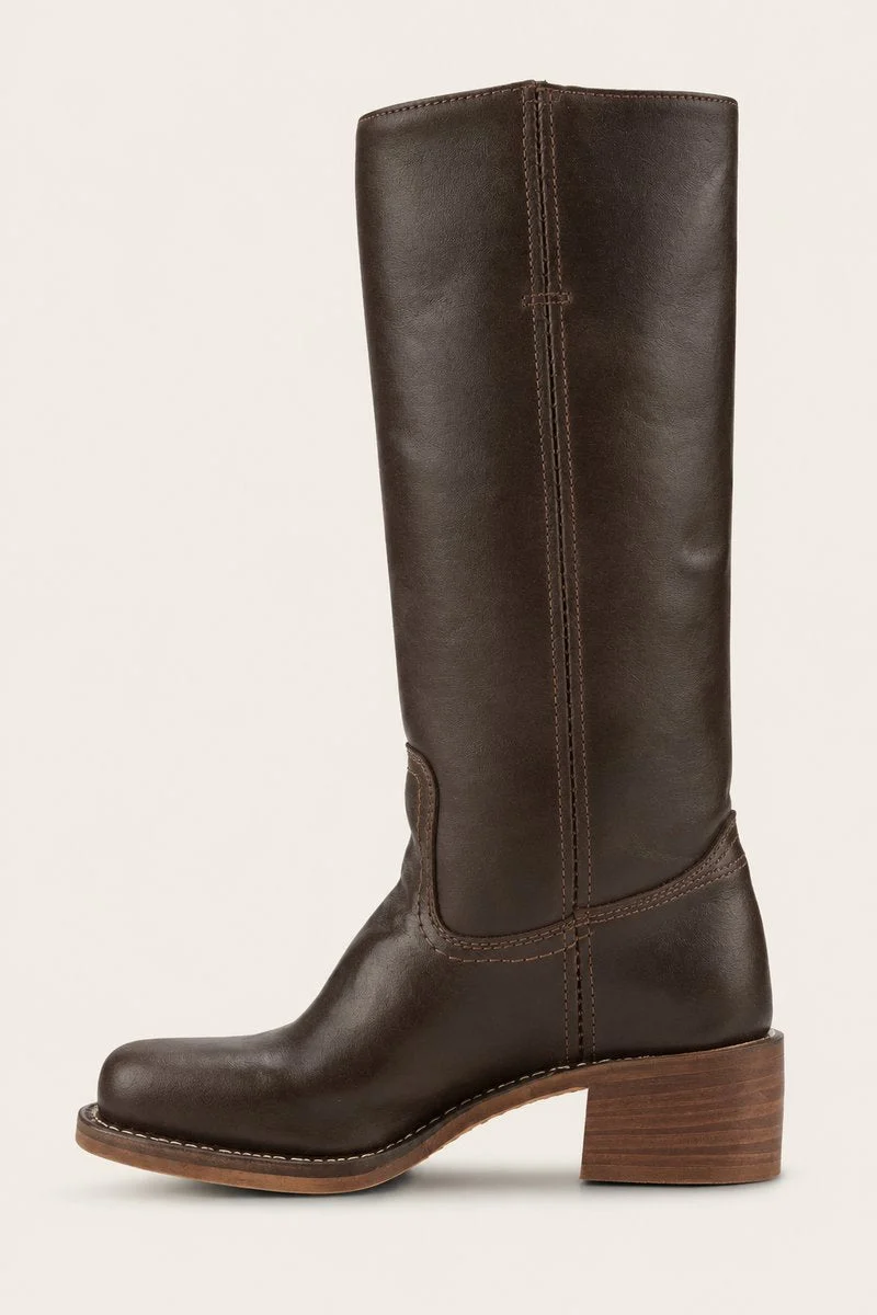 Luisa | Damen Kniehöhe Leder Stiefel Blockabsatz