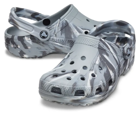 Crocs Unisex Classic Marbled Clog - Hellgrau / Mehrfarbig