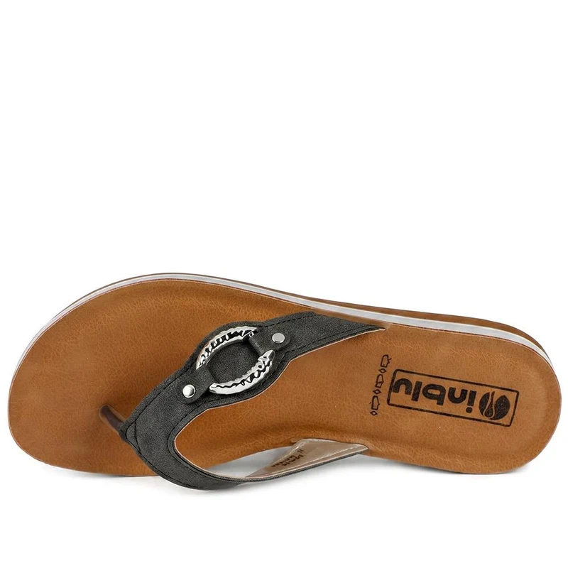 Inblu Embellished Toe Post Sandals - INB43035 / 330 329 - Black