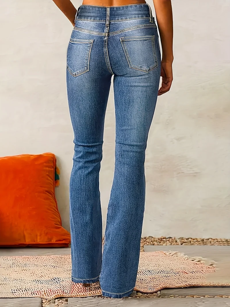 Greta | Damen High-Waist Jeans mit weitem Bein