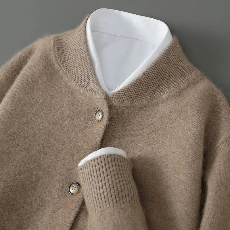 Anke | Damen Weiche Strickjacke mit Knopfleiste vorne