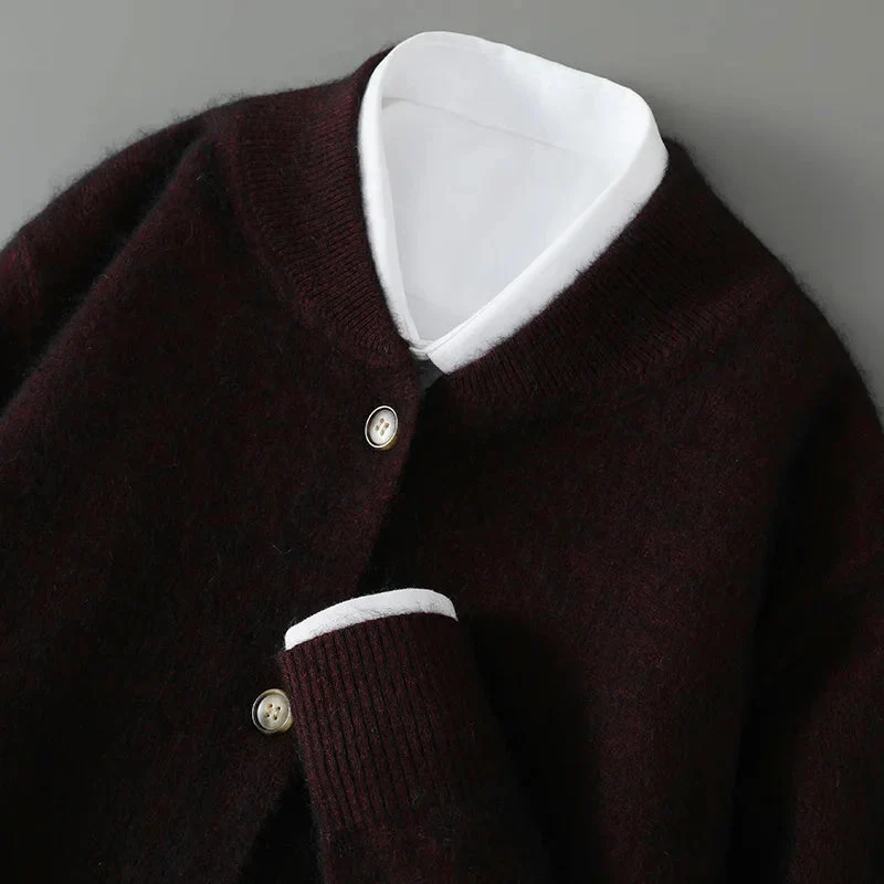 Anke | Damen Weiche Strickjacke mit Knopfleiste vorne