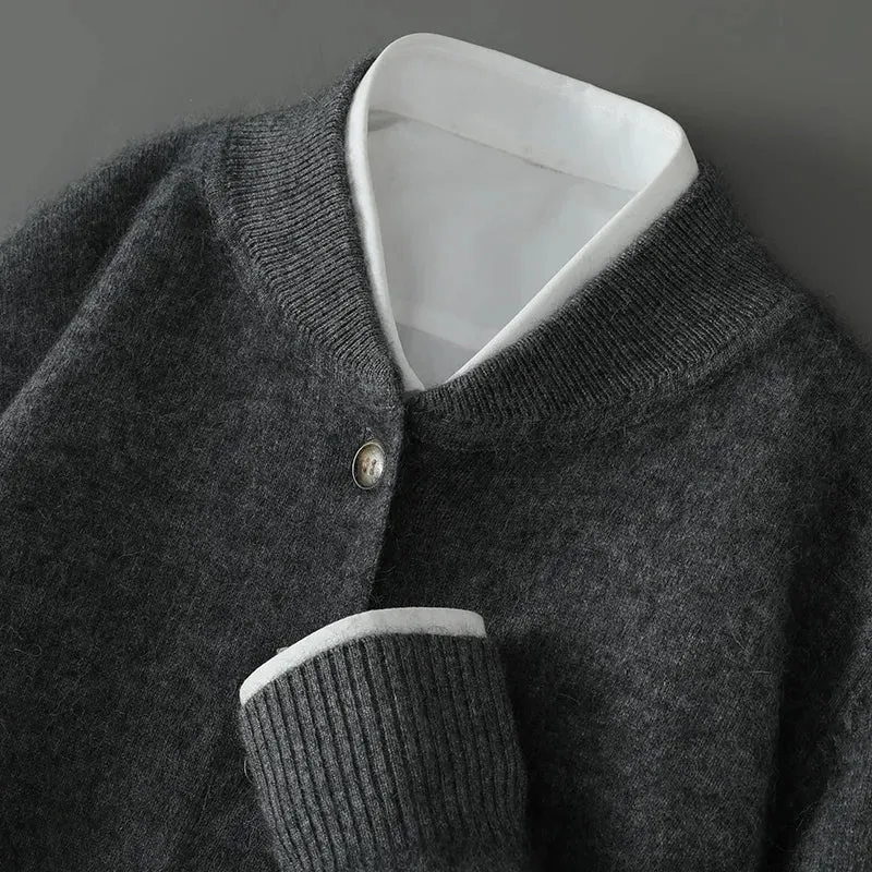Anke | Damen Weiche Strickjacke mit Knopfleiste vorne