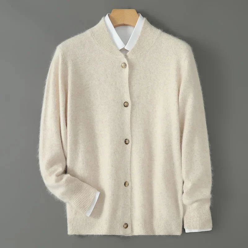 Anke | Damen Weiche Strickjacke mit Knopfleiste vorne
