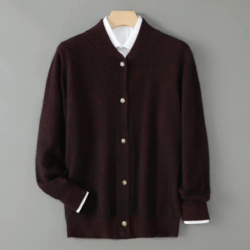 Anke | Damen Weiche Strickjacke mit Knopfleiste vorne